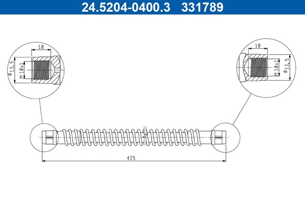 Ate Bremsschlauch Hinten Rechts Links FüR Porsche Cayenne Touareg Vw Audi Q7-image