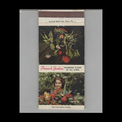 Full Length Matchbook Cover Pennock Gardens Rio Piedras Puerto Rico