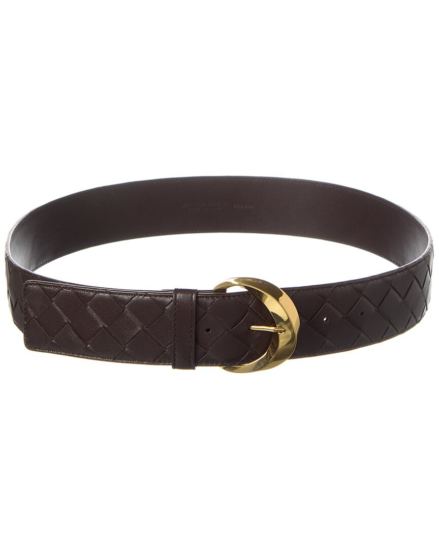 Кожаный ремень Bottega Veneta Essential Twist Intrecciato Женский коричневый 90 95690₽