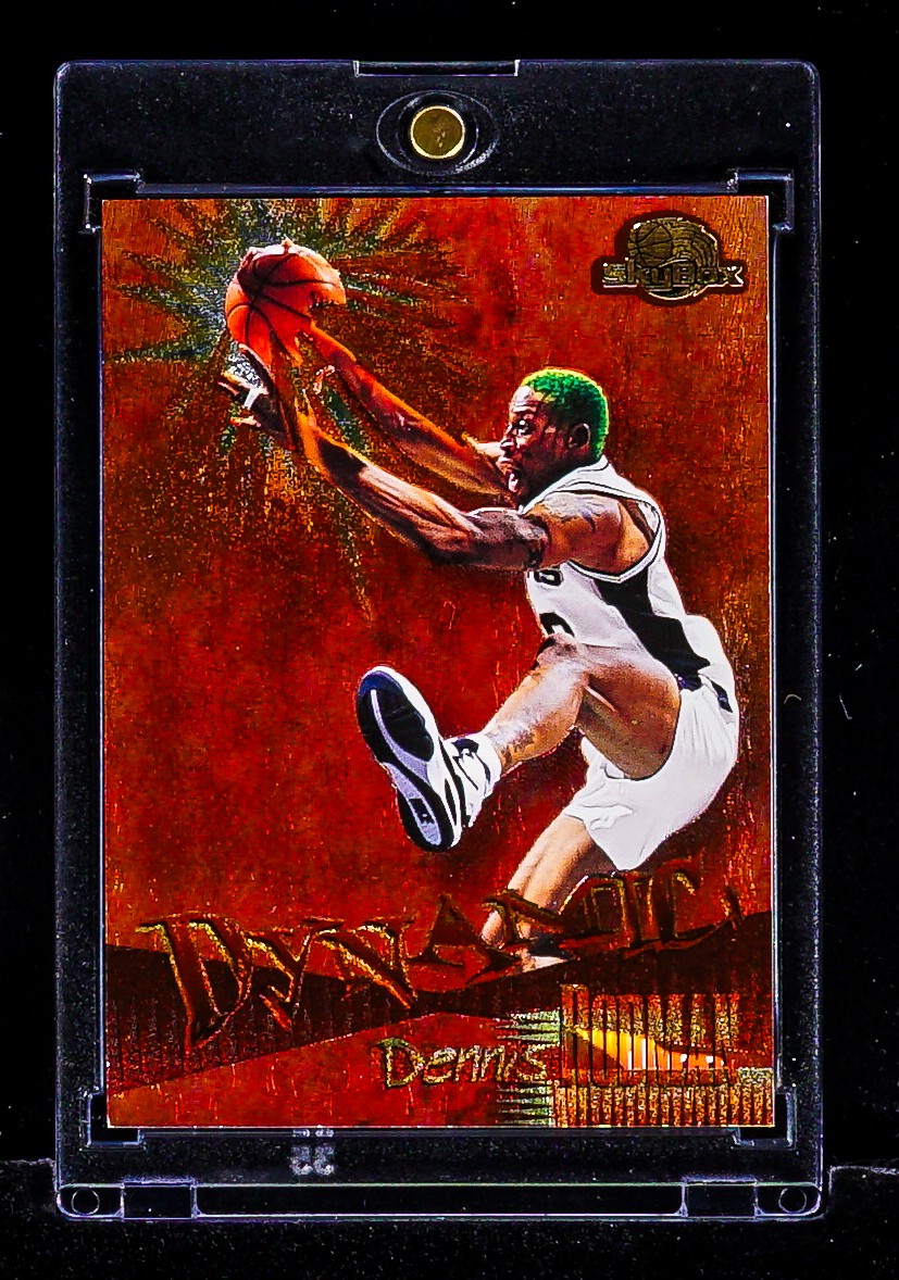 Dennis Rodman RARE DYNAMIC GREEN HAIR CARD BULLS 1995-96 SkyBox Premium HOF