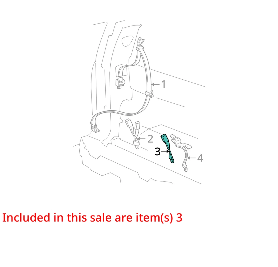 KIT DE CINTURÓN SONOMA PARA CHEVROLET GMC S10 2001-2004 88956066 - NUEVO OEM 88956066 Foto 3 de 4
