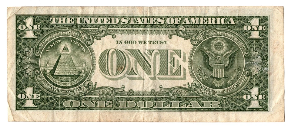 1985 $1 Federal Reserve Note Ortega-Baker Miscut Paper Off Center Printing Nice! - Image 2 of 2