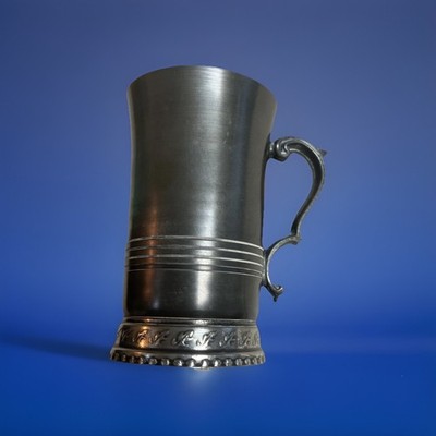 Chinacraft Pewter Tankard Makers Mark Collectible Mug with Decorative Handle