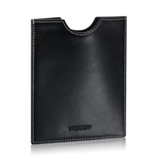 Minimalist Passport Sleeve in Antiqued Black Italian Calfskin Leather Wallet