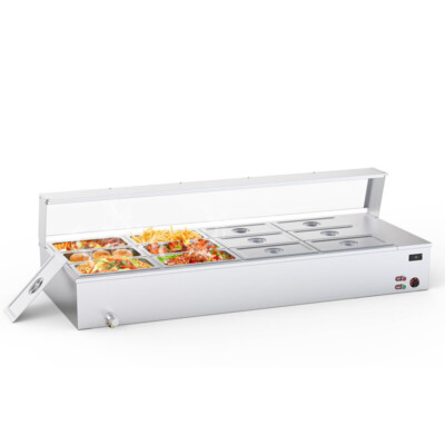 #ad Commercial Food Warmer Steam Table w Shield 96QT Buffet Restaurant 1500W $457.89
