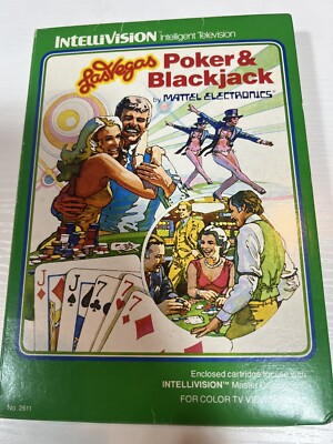 Vintage Intellivision Las Vegas Poker & Blackjack Video Game Mattel TV Cartridge