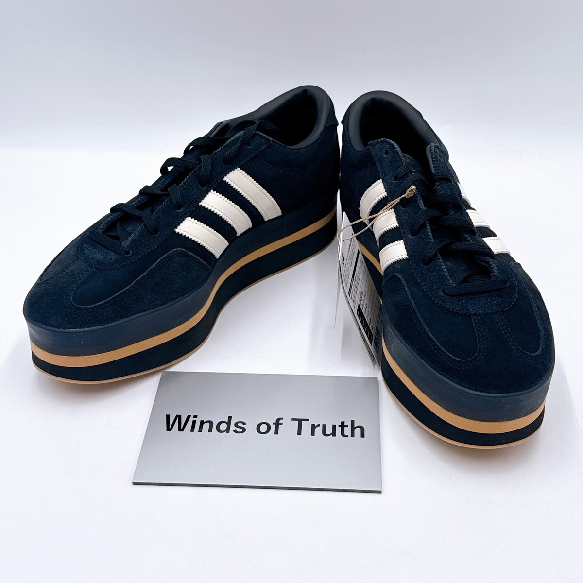 adidas Originals GAZELLE STACK JS0239 Core Black Cream White Gum 