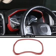 Car Dashboard Meter Cover Frame Trim Red Carbon For Dodge Ram 1500 2018+Interior