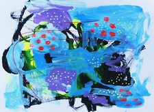 abstraktes Gemälde auf Papier - Abstrakte Kunst