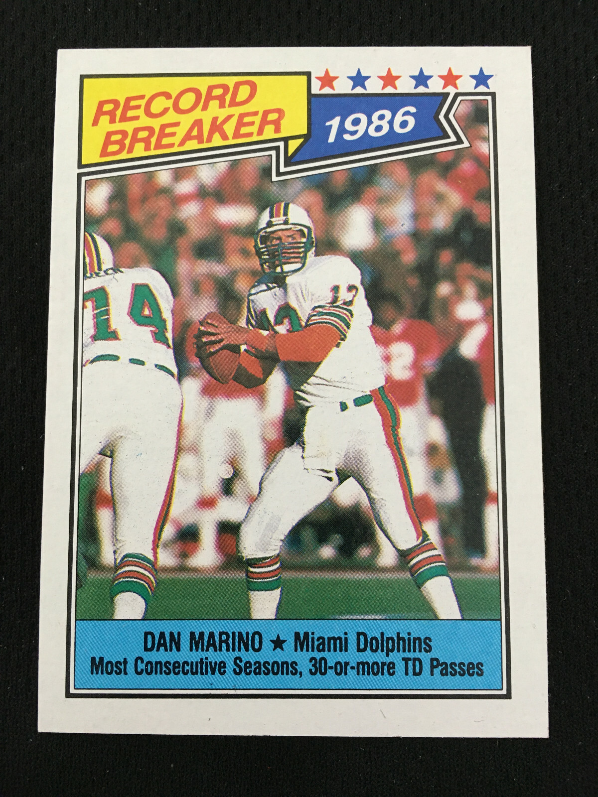 DAN MARINO TOPPS 1987 RECORD BREAKER MIAMI DOLPHINS LEGEND QB FOOTBALL CARD  | eBay