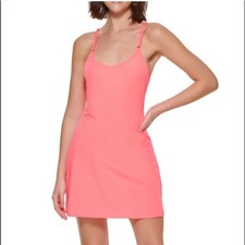 Calvin Klein L Pink Racerback Performance Dress W/ Under shorts Stretchy NWT$90