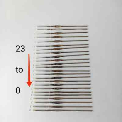 #ad Tulip Crochet Hooks Set Of 24Pcs Size 0 to 23 Art No. T 1G Golden Hook Point $44.90