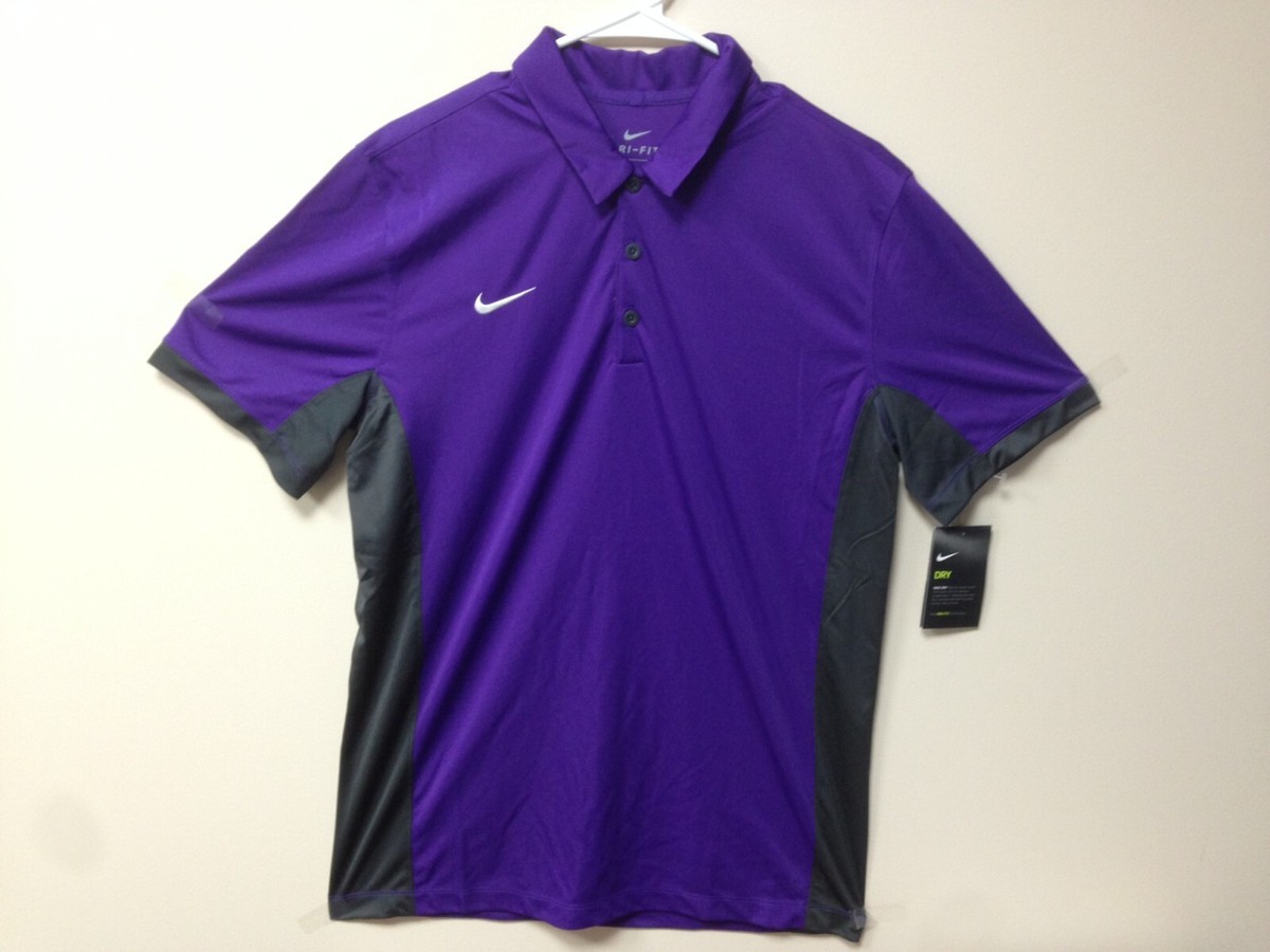 Nike Dri-FIT Evergreen SS Football Golf Polo Purple 943441-545