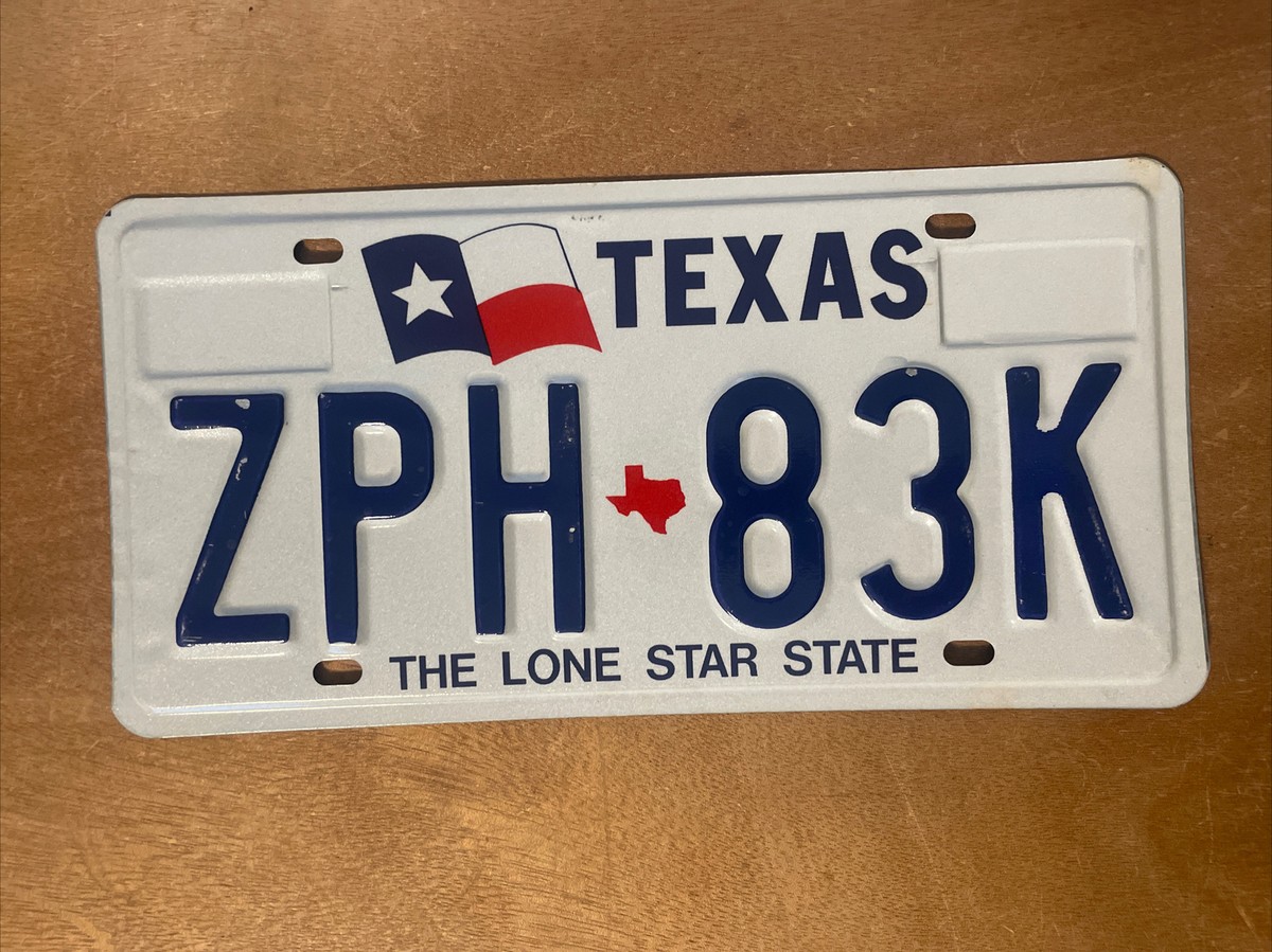 1990s Texas License Plate # ZPH-83K New Old Stock | eBay