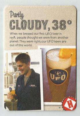 10 Harpoon  Partly Cloudy 38 Degrees   Beer / Bar Coasters   