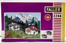 Vintage Faller N Scale 2246 Farm Houses To Construct Set Of Two Houses