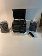 Electro Brand Compact Stereo System, W/Turntable One Side Open Attachment Broken