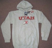 NEW UTAH UTES HOODED SWEATSHIRT FOOTBALL NCAA L LRG NWT LARGE PRINTED