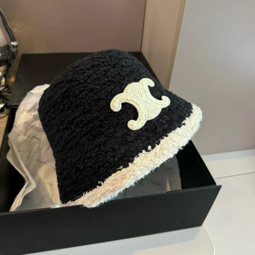 Bucket Hat Cap Warm Fisherman Hat Black