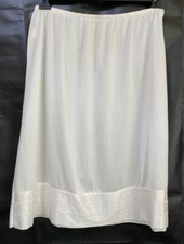 VINTAGE SLIPERFECTION WHITE NYLON EMBROIDERED HALF SLIP SKIRT PLUS SIZE 3X