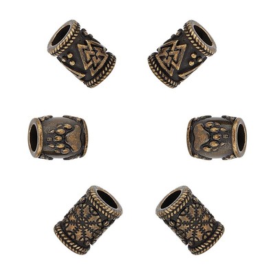 UNICRAFTALE 6Pcs 3 Styles Paracord Bead Stainless Steel European Beads Large ...