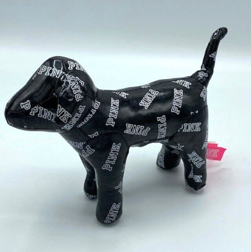 Victoria's Secret Collectable Large BLACK & White Pink Iconic Dog Stamped Logos - Foto 1 di 11