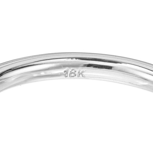 Anello di fidanzamento tre pietre Peter Suchy .39 carati smeraldo diamante oro bianco - Foto 6 di 7
