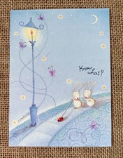 Tarjeta de amor de amistad C McQuitty conejito conejo Ladybug lindo twee dulce romance