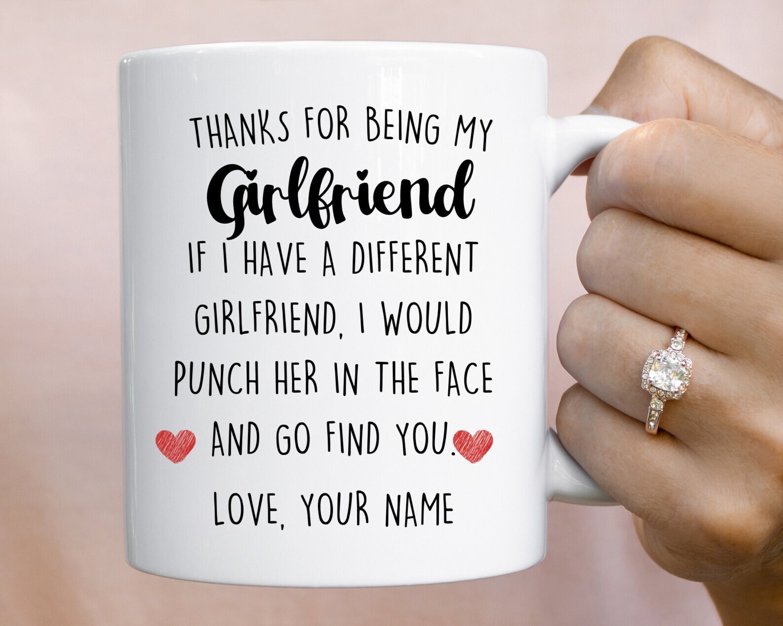Personalized Girlfriend Gift For Girlfriend Mug Thanks For Being My Girlfriend