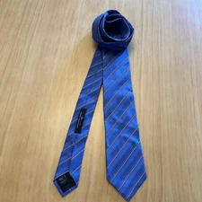MARK ANTHONY  MEN'S TIE 100% SILK MADE IN  CHINA Blue Stripe