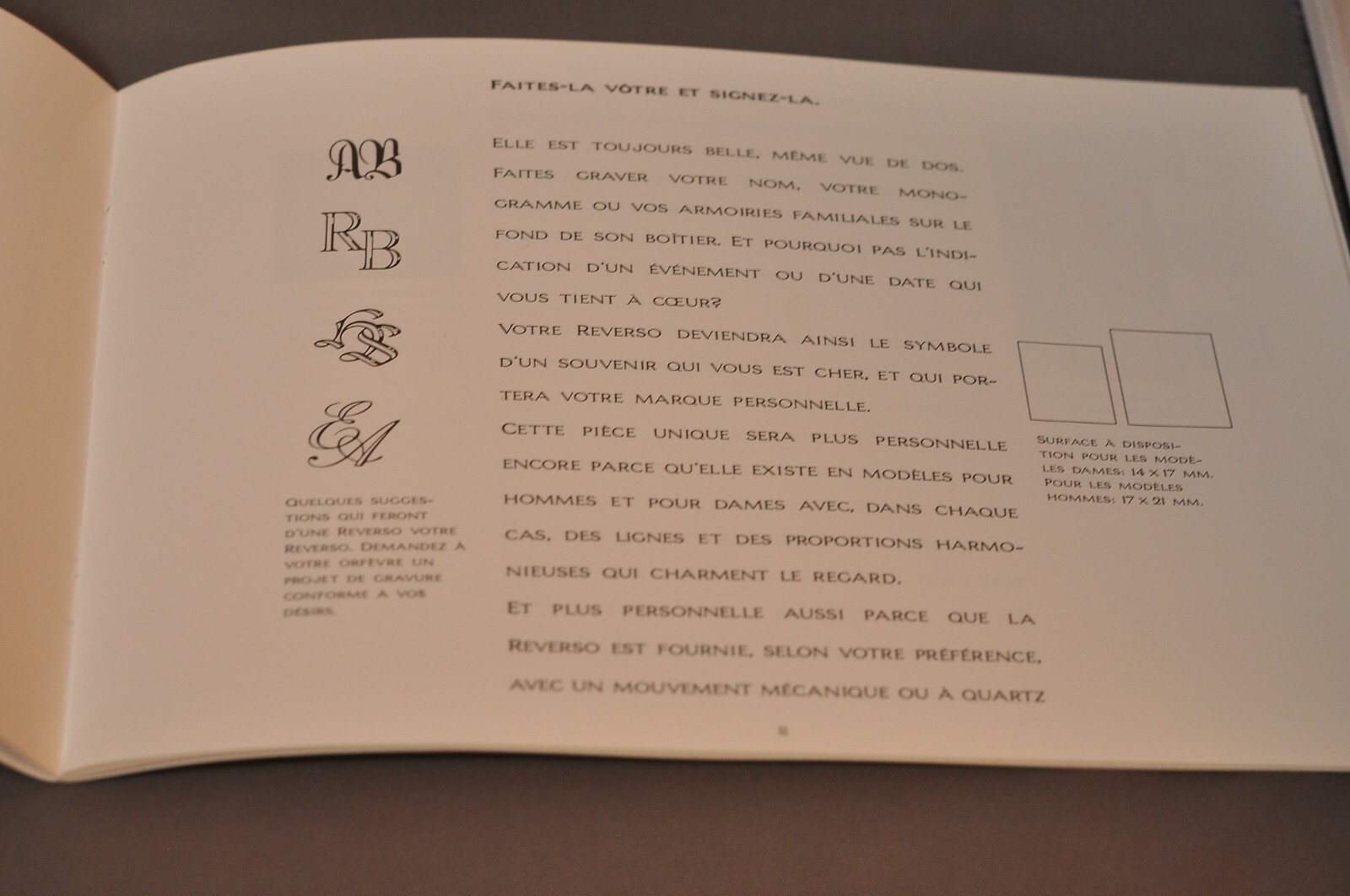Jaeger-LeCoultre Reverso French Brochure Original, Not a Copy! c1989  RARE! image 3