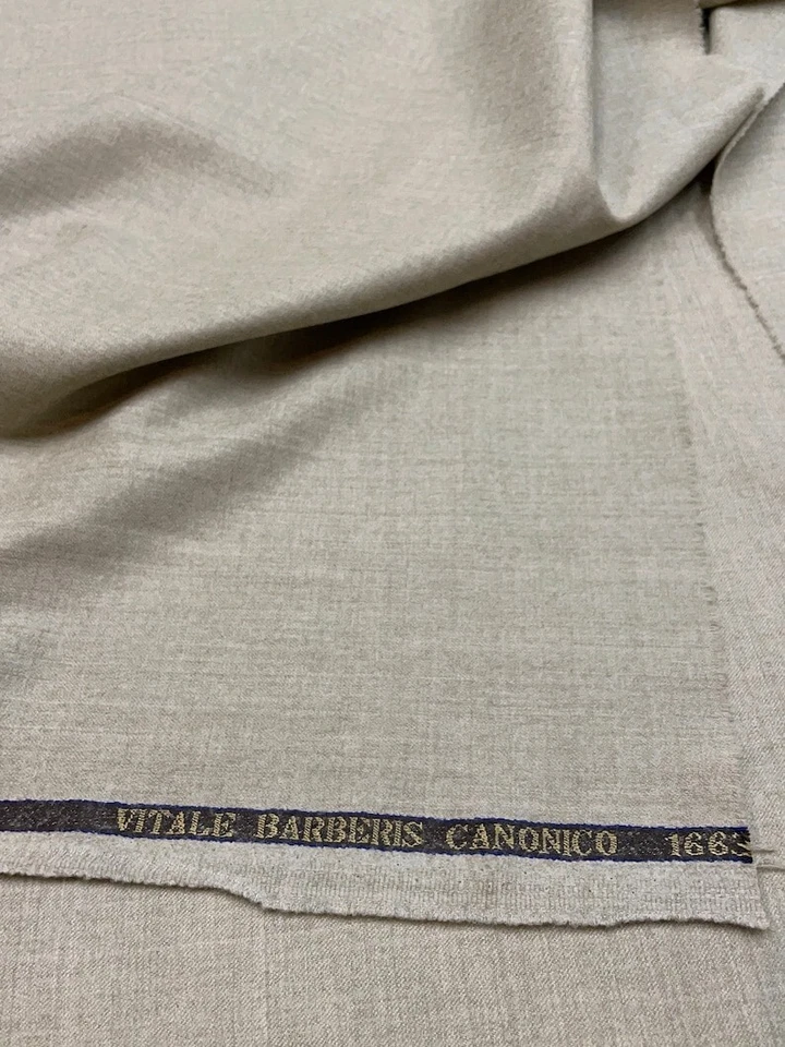 Tecido de flanela de lã Super 120's bege adequado Vitale Barberis ITÁLIA 3,10 metros - Imagem 3 de 4