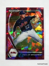 2021 Panini Prizm Draft Picks Taylor Broadway Ole Miss Red Cracked Ice #'d /23