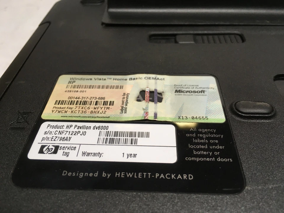 HP Pavilion dv2500 dv2610us 15" [AS IS] AMD Turion 64 X2 TL-58 @ 1.9 GHz - JZ - Image 4 of 4