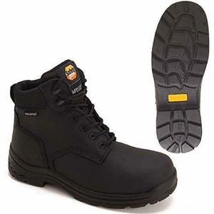 black waterproof work boots