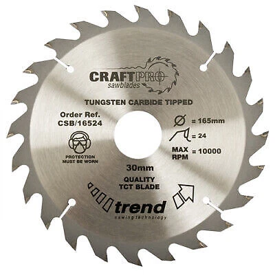 Rip Saw Blade Circular TCT Carpentry Woodworking 315mm CSB/31524 Trend Tools - Image 1 of 4