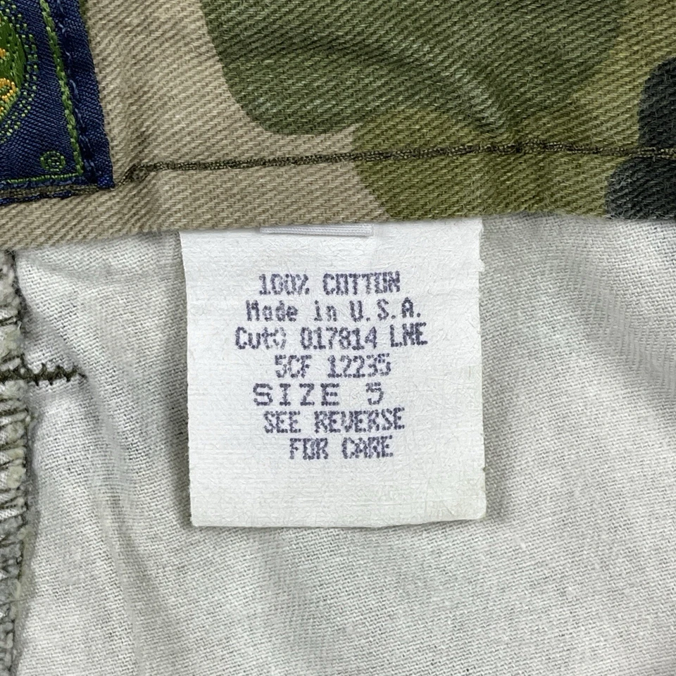 Paris Blues Pants Womens 5 Green Army Camo Cargo Y2K Vintage Wide Leg Skater - Image 4 of 4