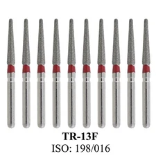 Dental Fine Diamond Burs Round End Taper TR-13F FG High Speed Bur 10Pcs/Pack