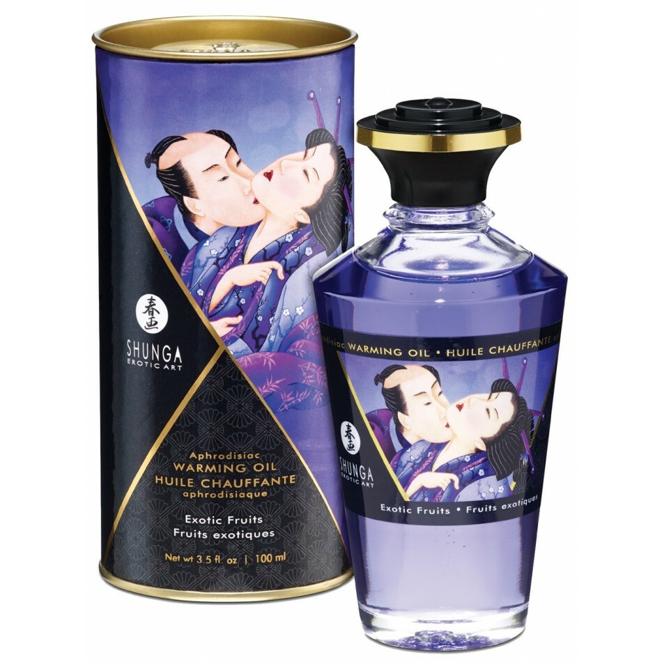 Gel de massage chauffant Shunga aux fruits exotiques pour pimenter vos nuits de couple 100ml