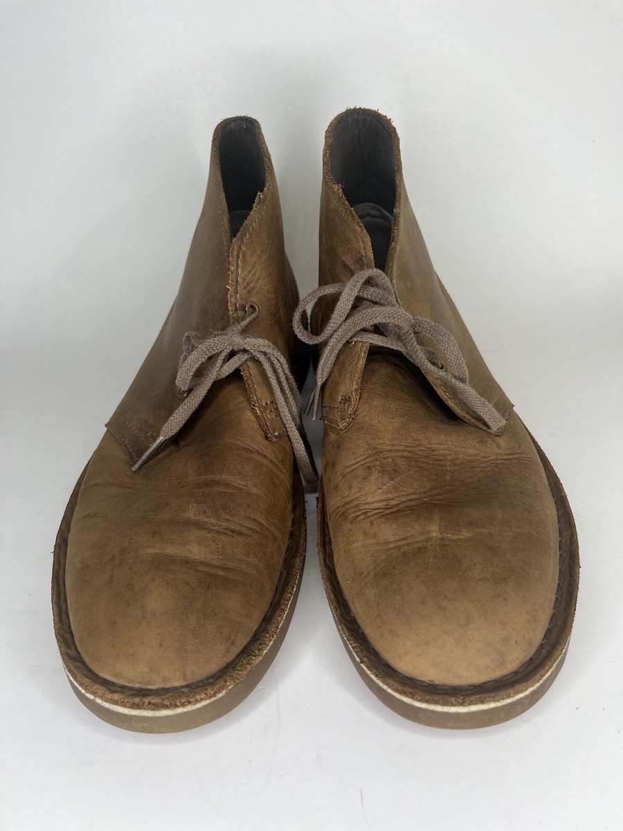 Clarks Bushacre 2 Chukka Boots Mens Sz 9 M Leather Beeswax Brown Ankle Lace Up s-l400.jpg main image 3