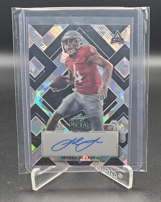 2022 Leaf Metal Draft Jayden De Laura Auto BAJDL Black Crystal 7/7