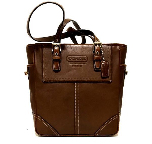 NICE COACH NATURAL COWHIDE WALNUT BROWN LEATHER LUNCH