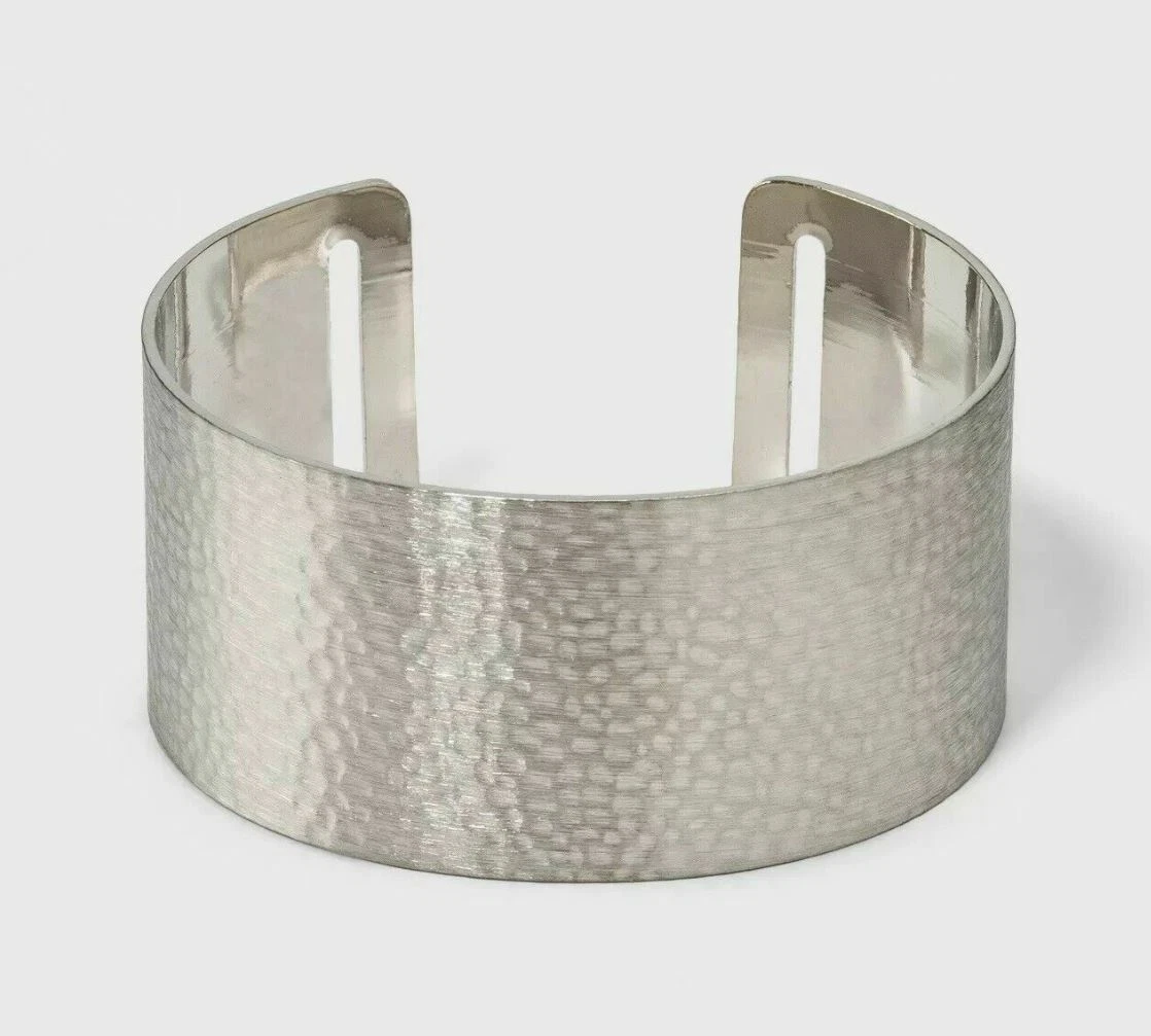 Hammered metal bracelet sale