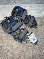 Eddie Bauer Big Boy's Adjustable Strap River Sandal, Blue/Gray Camo 12Month NWT