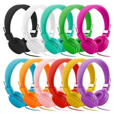 Kids Headsets Wired Headband Earphones with 3.5mm Plug Multiple Colors US