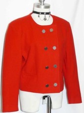 SCHNEIDER WOOL JACKET Austria Winter Designer Fitted Dress RED Coat B40" 10 M