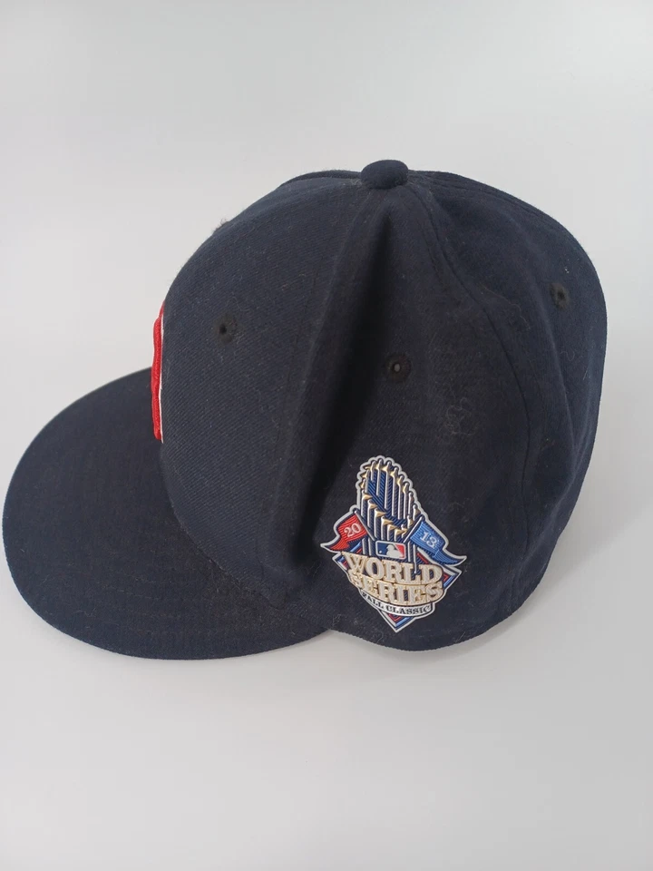 Chapéu New Era Boston Red Sox Youth 6 5/8 azul 2013 World Series outono clássico casual - Imagem 3 de 4