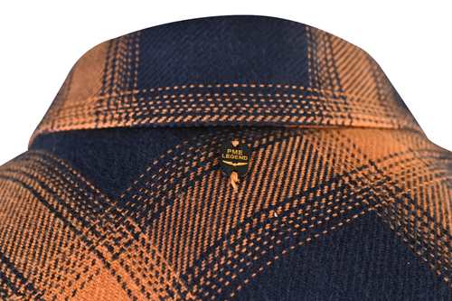 PME Legend Men's Shirt Black & Orange Woven Long Sleeve (S01) - Afbeelding 11 van 15