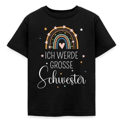 Ich Werde Große Schwester Regenbogen Kinder T-Shirt - Bild 1 von 4