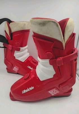 Raichle RX860 Vintage Red White Ski Boots Size 10 Men's 9 UK